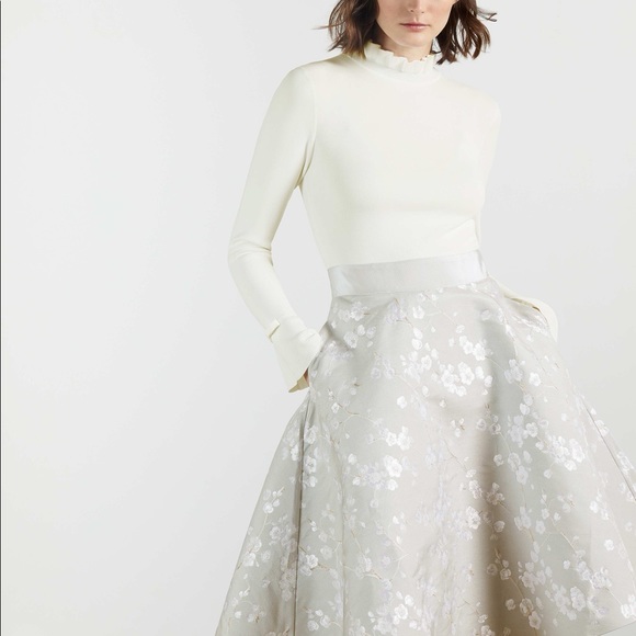 Ted Baker Dresses Ted Baker White Blossom Jacquard Midi Dress